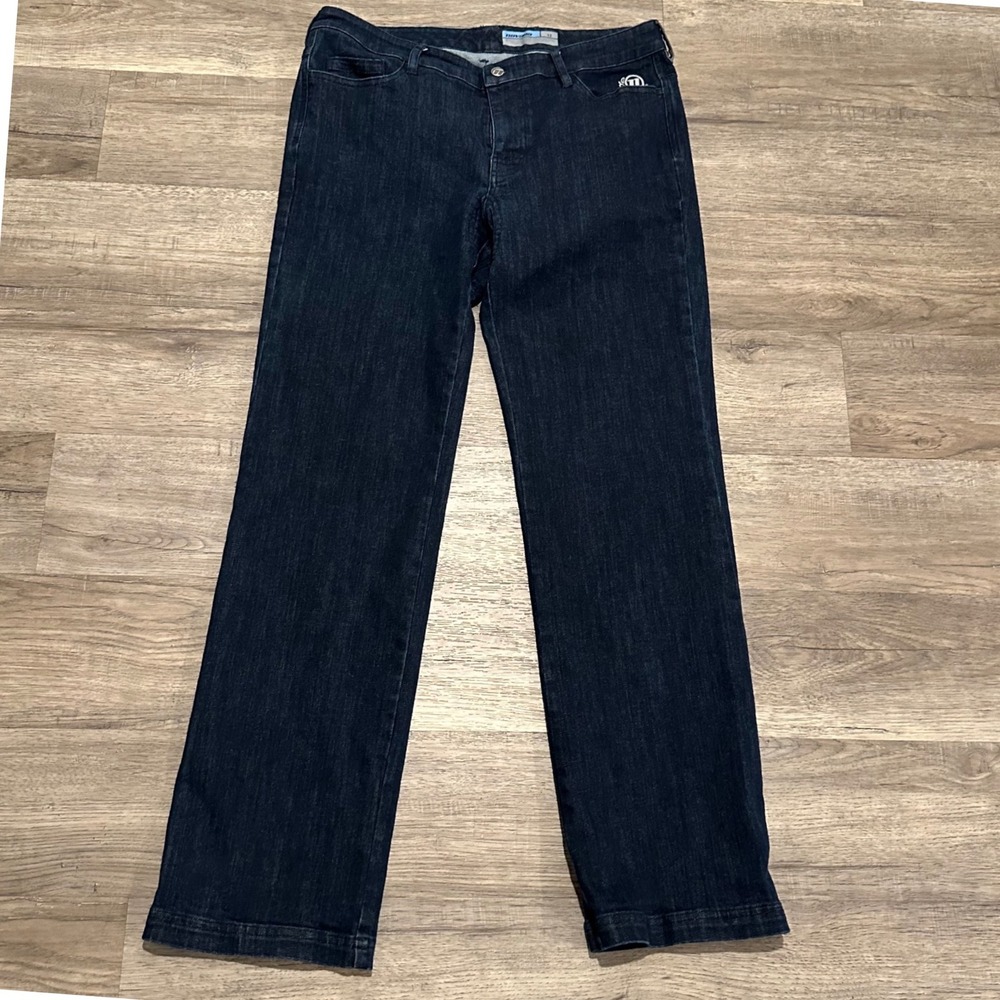 REI Novara Womens 12 Padded Cycling Jeans Dark Wash Denim Bike Pants Chamois